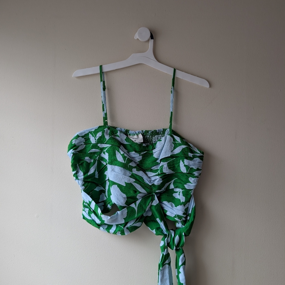 Rose Ruched Linen Tank Top - kate spade new york x Target Green/Blue